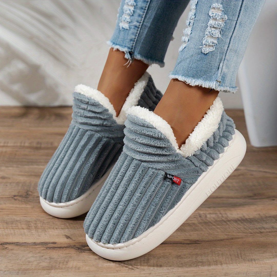 COZYSTEP™ | CHAUSSONS DOUILLETS EN PELUCHE POUR LA MAISON (MARRON, BLEU MARINE & GRIS)