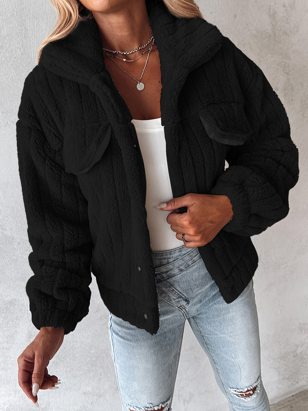 Veste Casual en Peluche pour Femmes