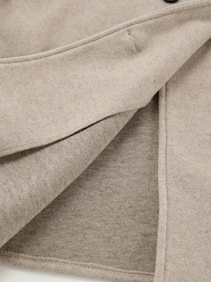 Veste Beige Élégante à Double Rangée pour Femmes – Vintage Col en V,