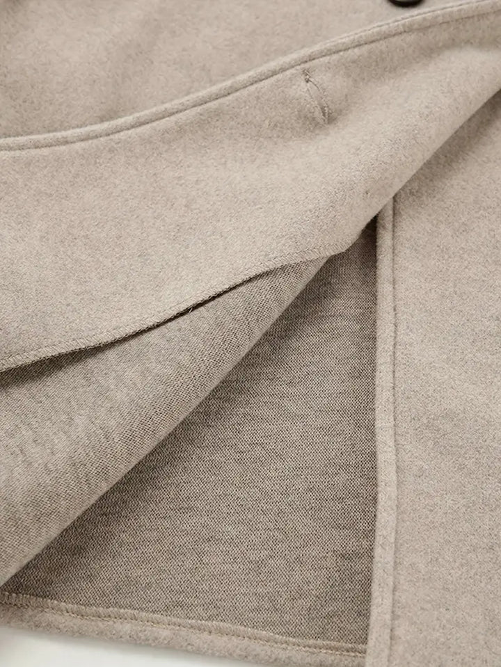 Veste Beige Élégante à Double Rangée pour Femmes – Vintage Col en V,