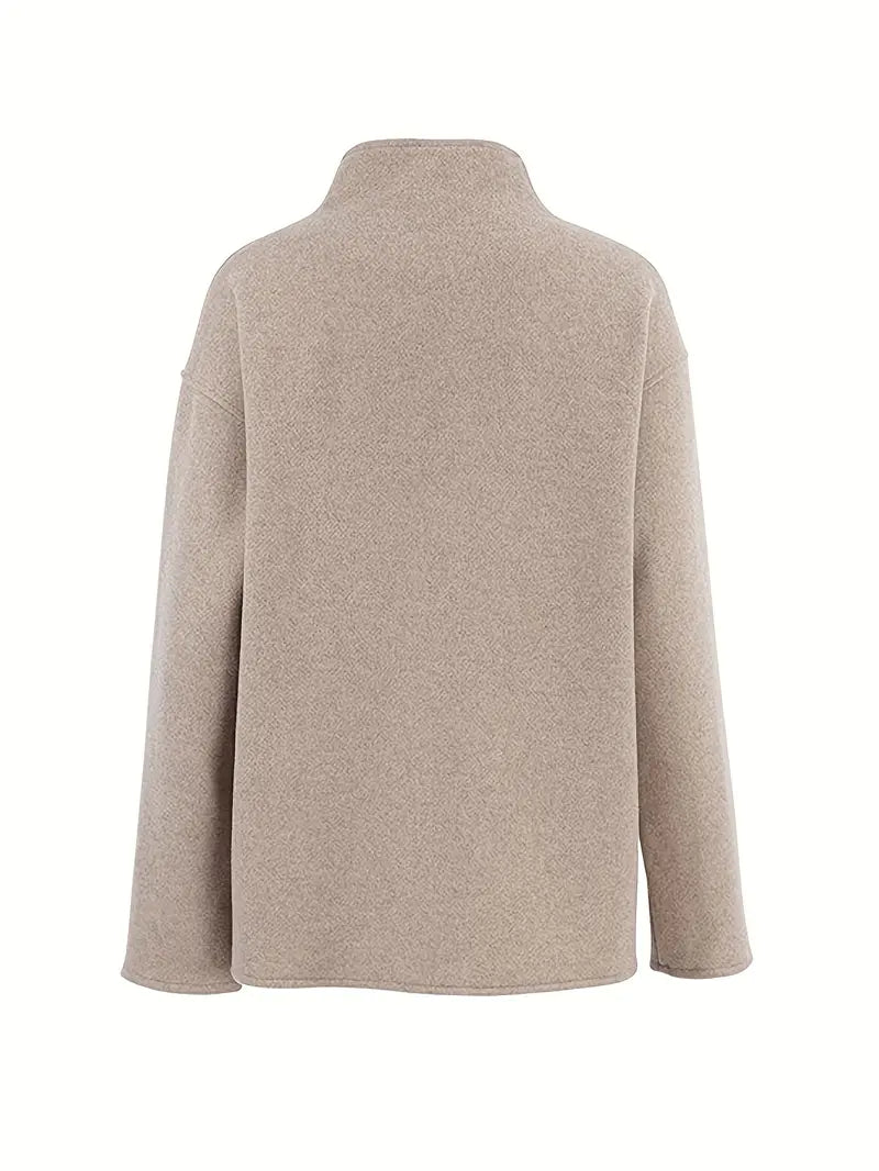 Veste Beige Élégante à Double Rangée pour Femmes – Vintage Col en V,