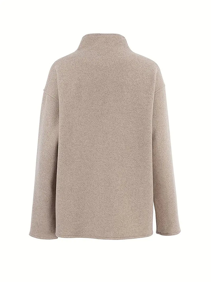 Veste Beige Élégante à Double Rangée pour Femmes – Vintage Col en V,