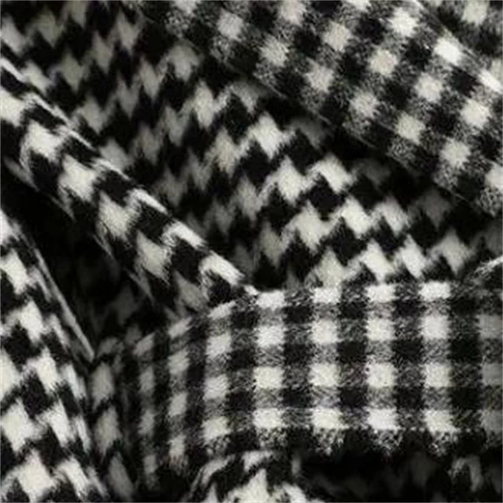 Manteaux longs en laine à carreaux pour femmes