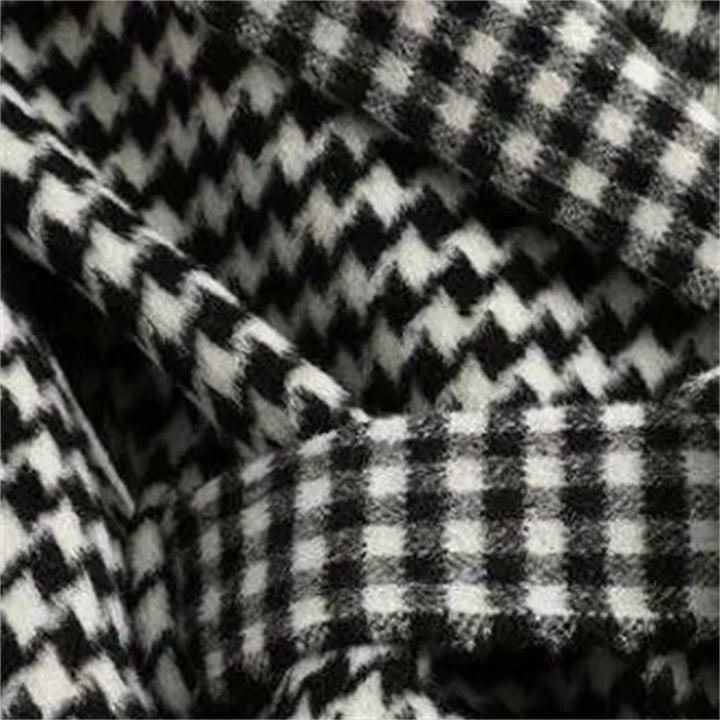 Manteaux longs en laine à carreaux pour femmes